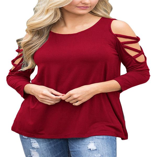 

collar round strapless 7 branch sleeve shirt t shirts, Black