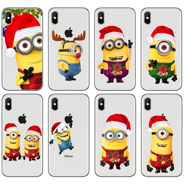 

for iphone xs max xr 6 7 8 x plus little yellow man cell phone case cute cartoon transparent tpu soft phone cases