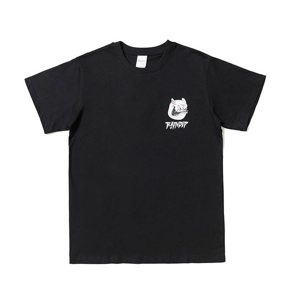 

19ss mens designer t shirts middle finger cat knight locomotive mad tee ripndip street hip hop luxury shirts latest qualit tshirt, White;black