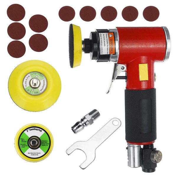 

5 inch high-speed mini pneumatic sanding machine air sander with push switch and sanding pad for polishing grinding tool sets