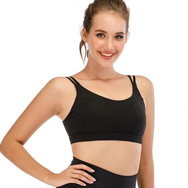 

lukitas women sport bra fitness push up breathable yoga comfortable nylon solid running femme gym active wear workout bra, White;black