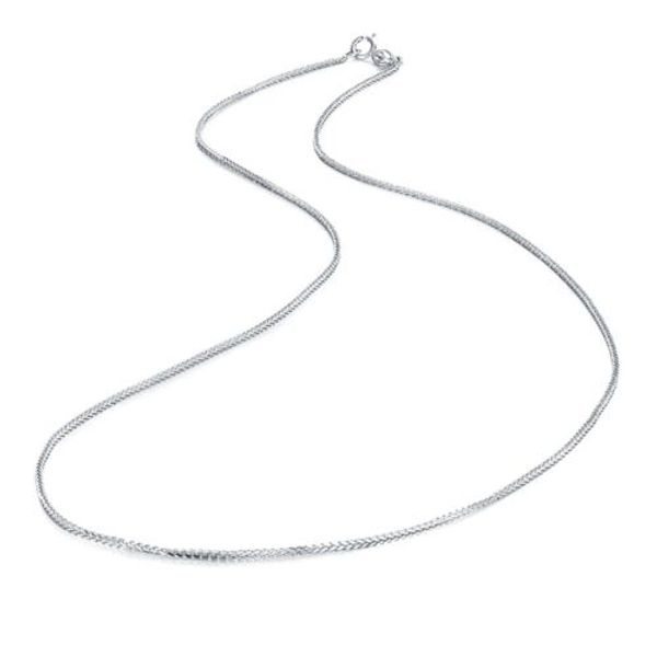 

18inch au750 solid 18k white gold women's necklace wheat chain 1.5-1.8g, Silver