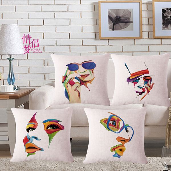 

originality fashion girl cotton flax pillow back cushion