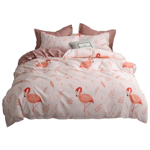 

bedding sets home textile printed solid set plaid duvet cover pillowcase bed sheet simple single double bedlinen