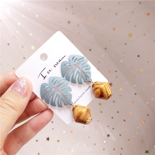 

summer elegant women earrings heart leaf circle ring pendients boho korean earrings fashion jewelry statements women accessories, Silver