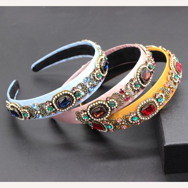 

Luxury palace grain pearl exaggerated gorgeous headband Baroque fashion personality hair pearl particles headband 852