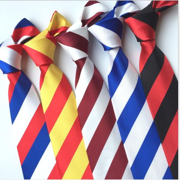 

2019 men's business administration tie polyester arrow jacquard large stripe tie, Blue;purple