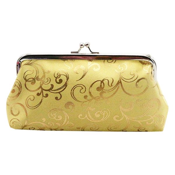 

women's flower floral coin purse wallet money bag mini clutch bag, Red;black