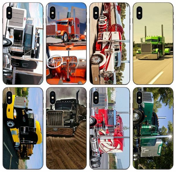 

tongtrade] peterbilt trucks black skin case для iphone 11 pro x xs max xr 8s 8 7s 7 se samsung s2 s3 s4 s5 honor v9 play lg k10 vogue case