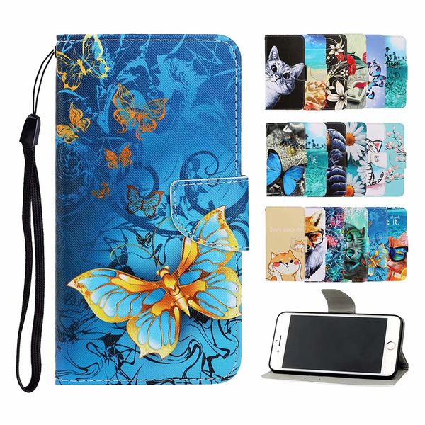 Dreamcatcher Brieftasche Leder Stand Flip Blume Katze Schmetterling Fall für Huawei MATE30 P40 Pro MATE30 P40 Lite Ehre 8X 9X Redmi 8 8A Note8