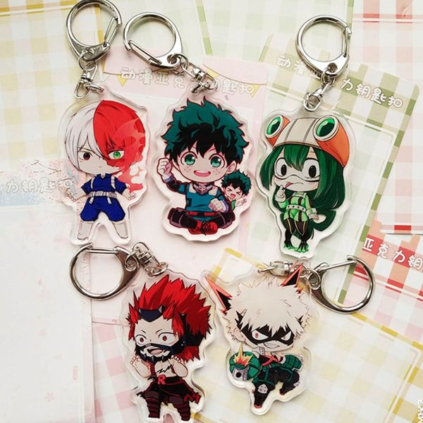 

10 styles boku no hero academia pvc soft keychain pendant my hero academia gift jewelry accessories llavero chaveiro, Silver