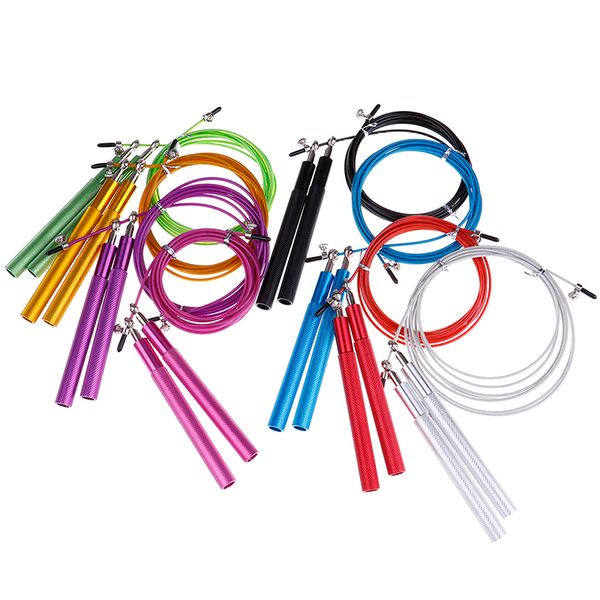 

2018 sport speed jump rope ball bearing metal handle skipping stainless steel cable fitness equipment 8 colors