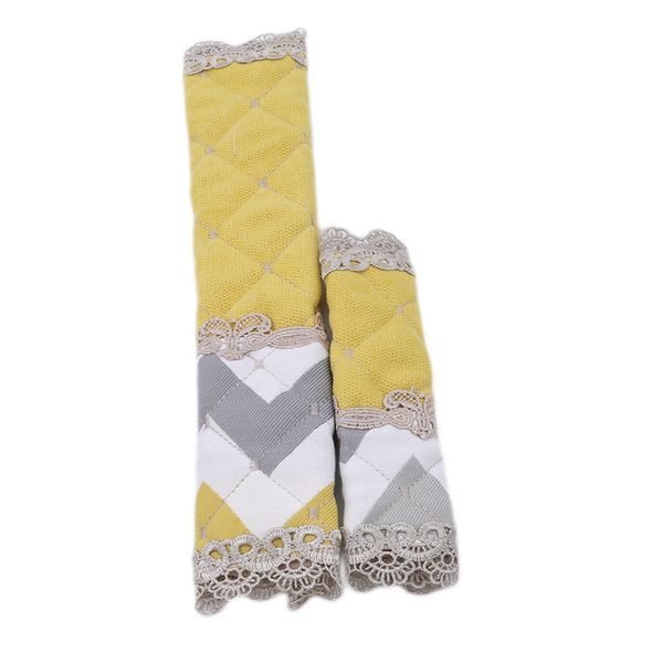 

new fashion embroidered lace thick cloth cover for fridge handle fabric doorknob dust handle gloves refrigerator handle cover