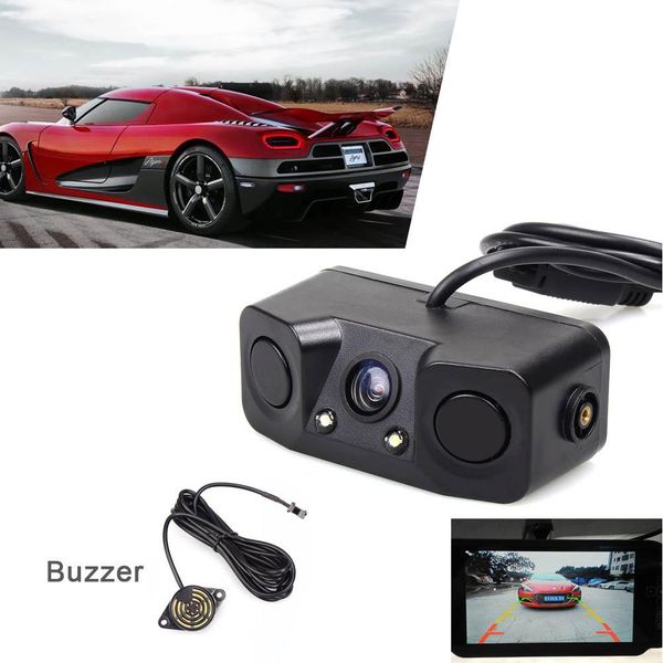 

2 in1 170 degrees night vision double radar reversing rearview buzzer backup parking luxury parking sensors car