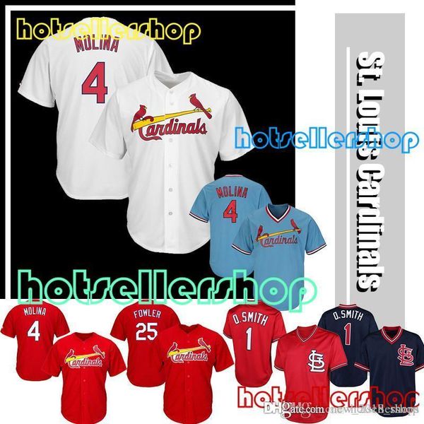 

st louis cardinals baseball jerseys 1 OzziexSmith 4 Yadier Molina 25 Dexter Fowler wholesale Cheap Sale