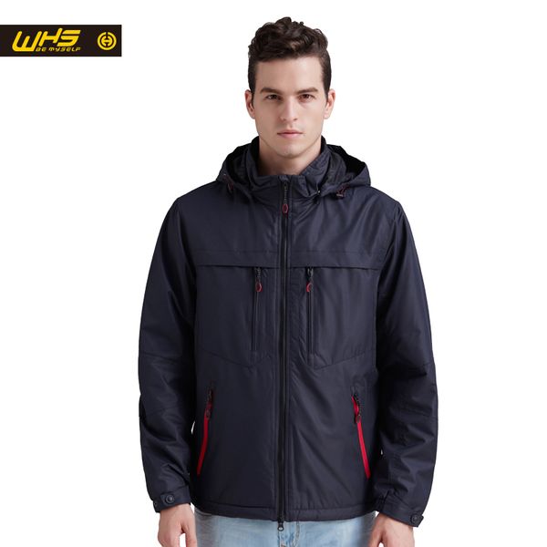 

whs autumn men sport cotton jacket outdoor camping coat male fall hiking windproof clothes spring outdoor, Blue;black