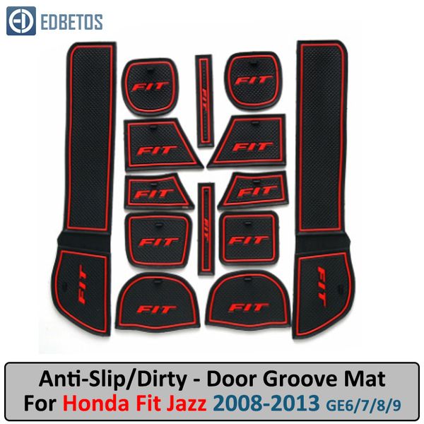 

anti-dirty pad for fit jazz 2008 2009 2010 2011 2012 2013 door groove gate slot anti-slip mat car interiors gel