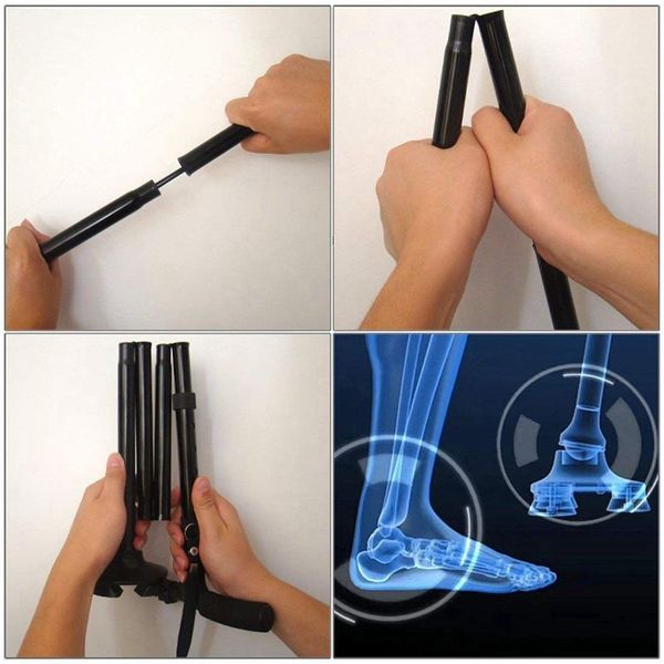 

professional led folding walking cane with carrying bag for old gentleman or lady aluminum alloy foldable cane with light trekking poles
