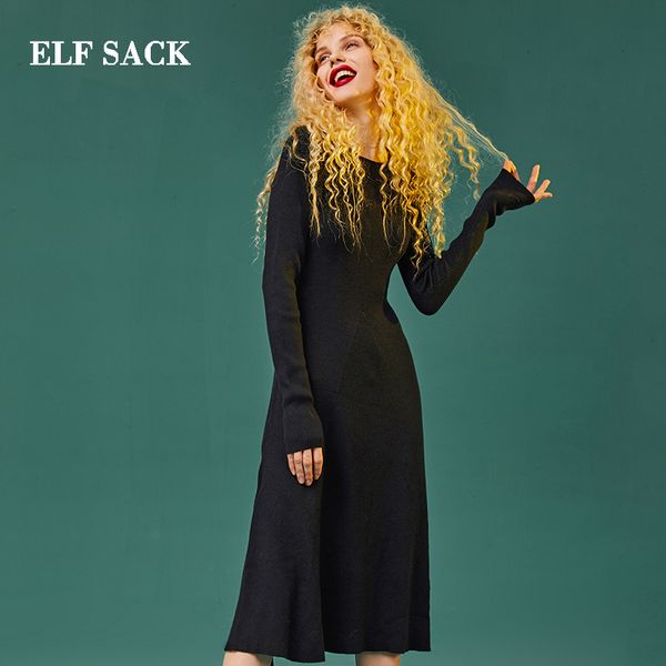 2019 Elf Sack New Woman Dress Casual Solid Straight Full Women