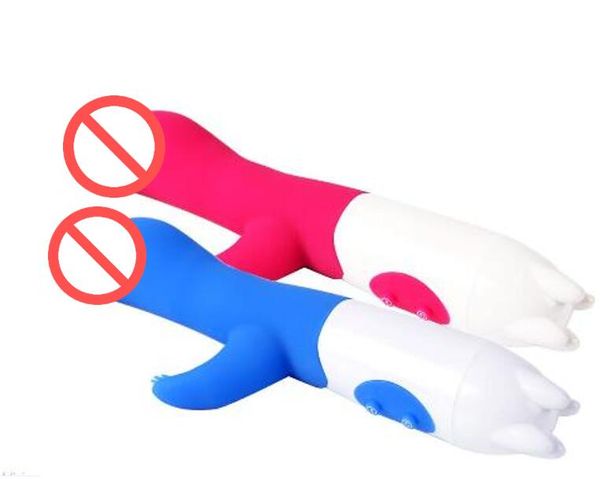 I vibratori G-Spot impermeabilizzano i giocattoli del sesso del dildo del coniglio del bastone di vibrazione di doppia vibrazione per le donne Prodotti del sesso per adulti gratuiti da DHL
