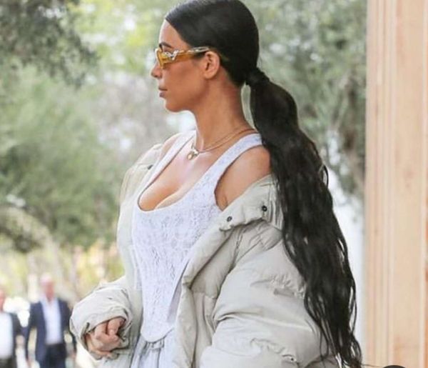 Best Girl Ponytail Hairstyle Kim Kardashian Clip In Wet Wavy Wraps