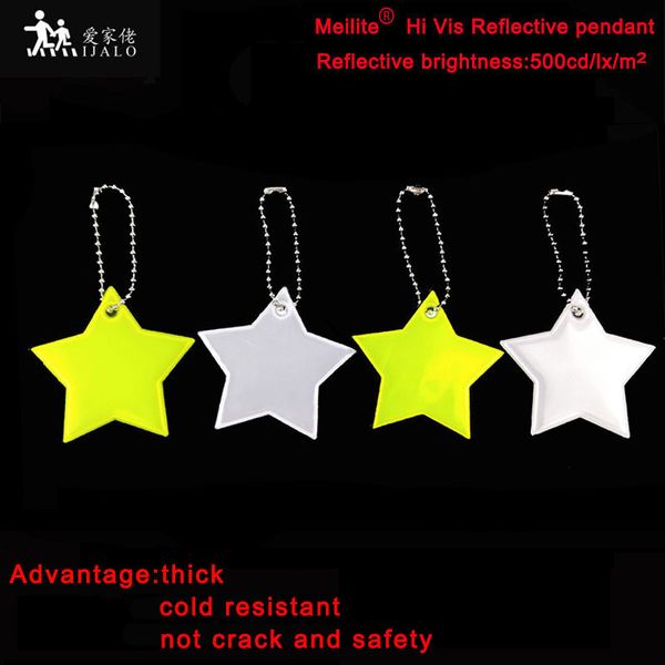 

wholesale100pcs/lot meilite material 500 candlelight reflective star model soft pvc reflective keychain bag pendant accessories, Silver