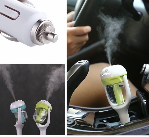 

4 color car air humidifier fresh refreshing fragrance vehicular essential oil ultrasonic humidifier aroma mist diffuser