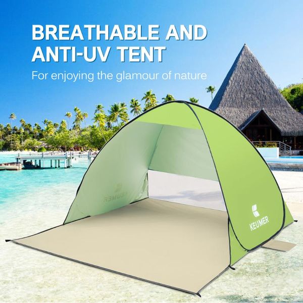 

keumer 1-2 person outdoor beach tent -up open camping fishing tent portable waterproof uv-protective shelter