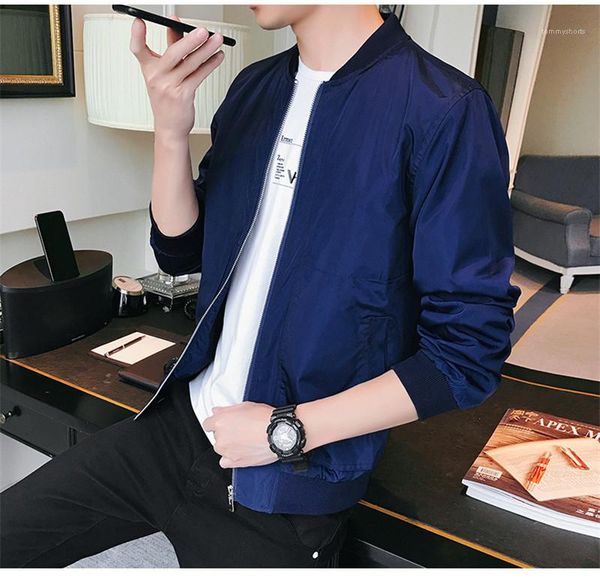 

jackets long sleeve with zipper pockets baseball coats streetwear crew neck solid color jackets autumn spring windproof mens designer, Black;brown