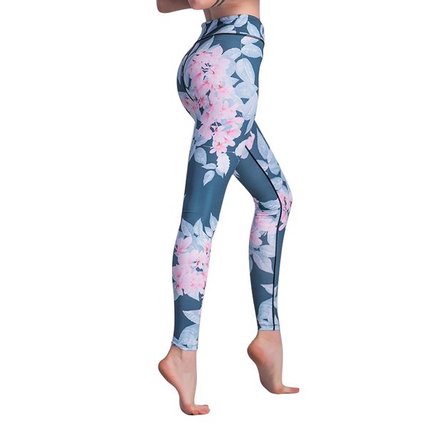 

women fitness yoga pants slim high waist sports leggings quick dry elastic running gym polyester printed pants athletic leggings, White;red