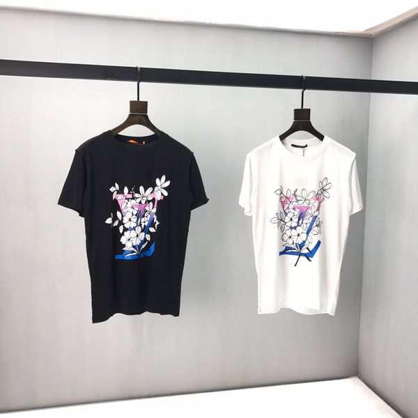 

the beginning of spring 2020 new color block letter brand short sleeve tee black and white double thread thin cotton fabric kk7