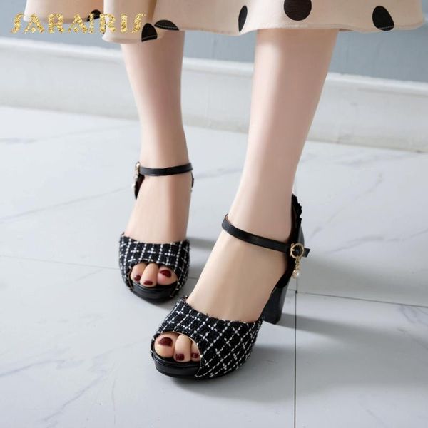 

sarairis 2020 new design large size 43 women sandals super high heels platform metal decoration summer woman sandals, Black