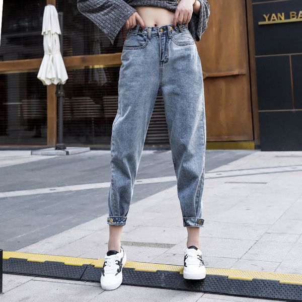 

February Brand Designer Women Mom Jeans Harem Jeans Casual Denim Pants Boyfriends Trousers Ripped pants Vintage Retro