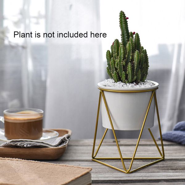 

cactus tray planter pots ceramic geometric flower bowl garden planter succulent iron stand dropshipping