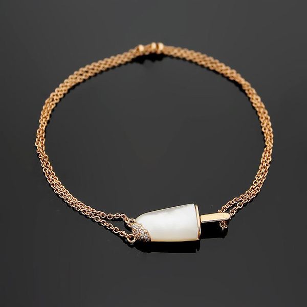 

2020 designer jewelry b letter snow bar with diamond bracelet white shell turquoise ice cream bracelet, Black