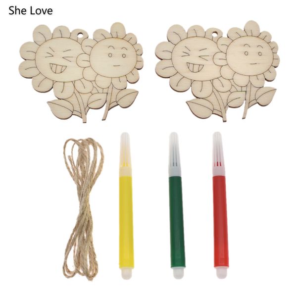

she love wooden christmas tree pendant decoration ornaments for festival party hanging xmas tree decor