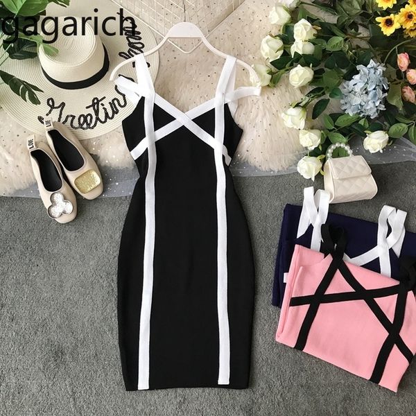 

women's bandage skirt new women's color stripe women's dress in summer, Black;pink