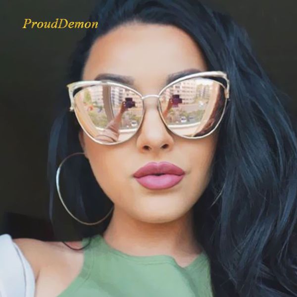 

new fashion cat eye luxury 2019 sunglasses women brand designer twin-beam mirror men sun glasses vintage female oculos de sol, White;black