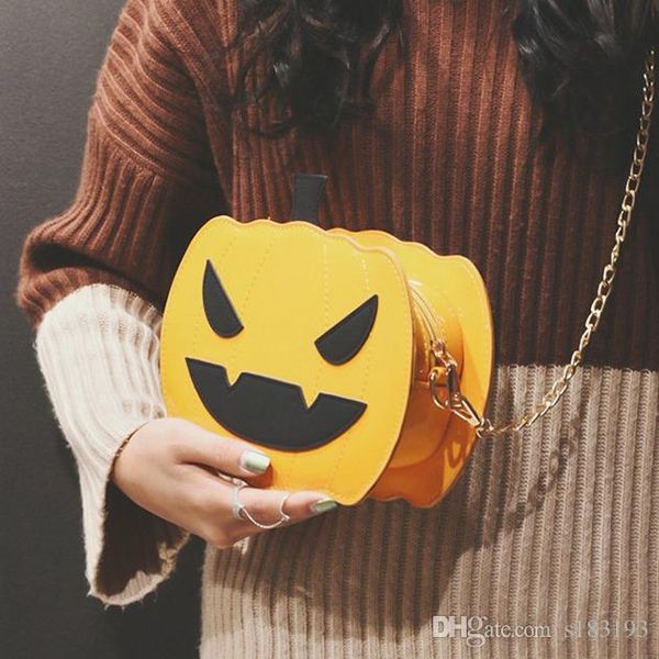 

2019 halloween pumpkin head fashion luxury designer bags handbags decoration chain small square bag designer crossbody bag shoulder bag
