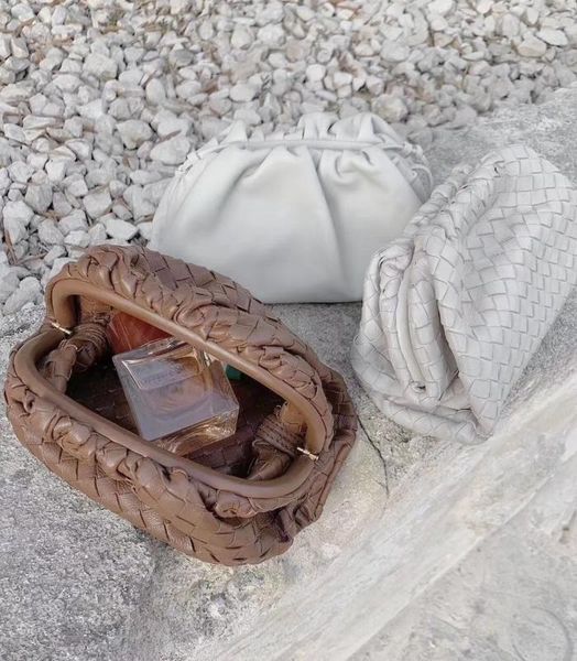 

новый высокое качество натуральная кожа сумка плетение роскошные женские для дам винтаж классический дизайнерские сумки облака handbas