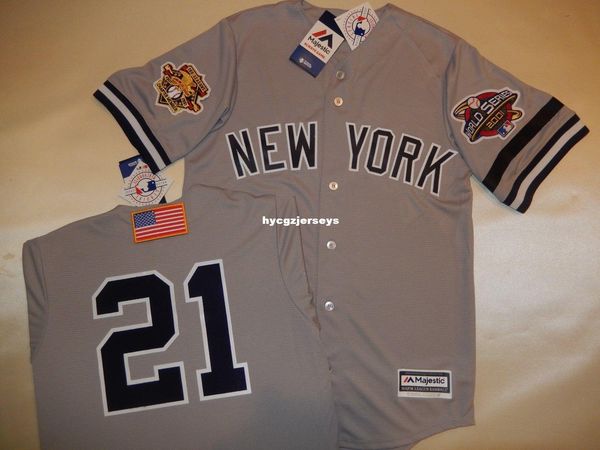 

baseball ny #21 paul o'neill 2001 shirt jersey gray new mens stitched jerseys big and tall size xs-6xl for sale, Black;blue