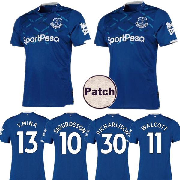 

2019 2020 everton walcott soccer jerseys 19 20 sigurdsson home football shirts digne bernard calvert-lewin richarlison maillots de foot, Black;yellow