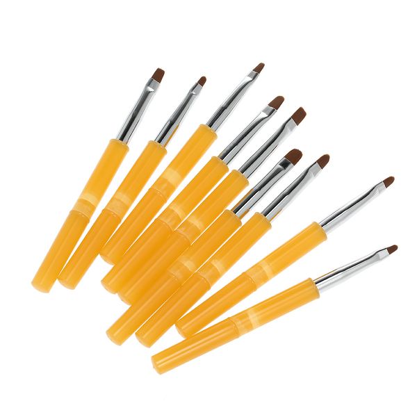 

9pcs uv gel acrylic nail brushes kit for false nail tips builder art design painting pen set professional manicure tool