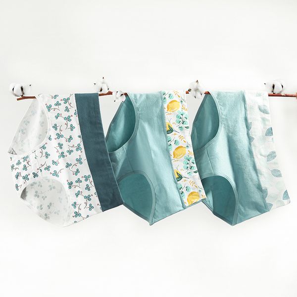 

cotton panties for young girls women's seamless briefs comfort underwear sweet design high waist underpants xl #f, Black;pink