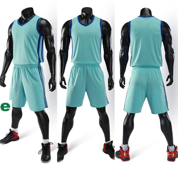 2019 Новых трикотажный Blank баскетбольных напечатан логотип размер Mens S-XXL дешевая цена быстро груз хорошего качество A006 Sky Blue SB0042r