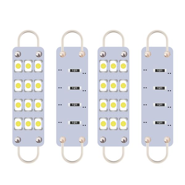 

4pcs car aluminum brake light turn signal lamp bulbs car small light round ring -12smd-3030 brake indoor reading bulbs