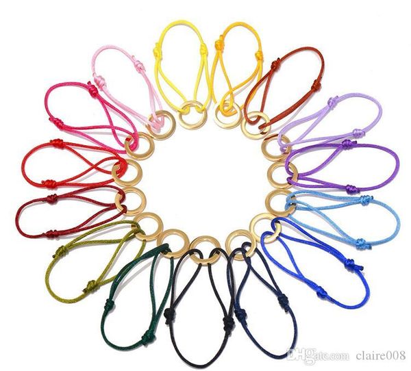 

foreign trade fashion jewelry exquisite b* titanium steel disc hollow color hand rope gold 16 colors, Golden;silver