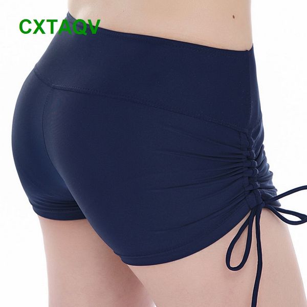 

2018 women high grade nylon two piece separate swimming shorts tankini bottom high waist swimsuit pants water sports beachwear