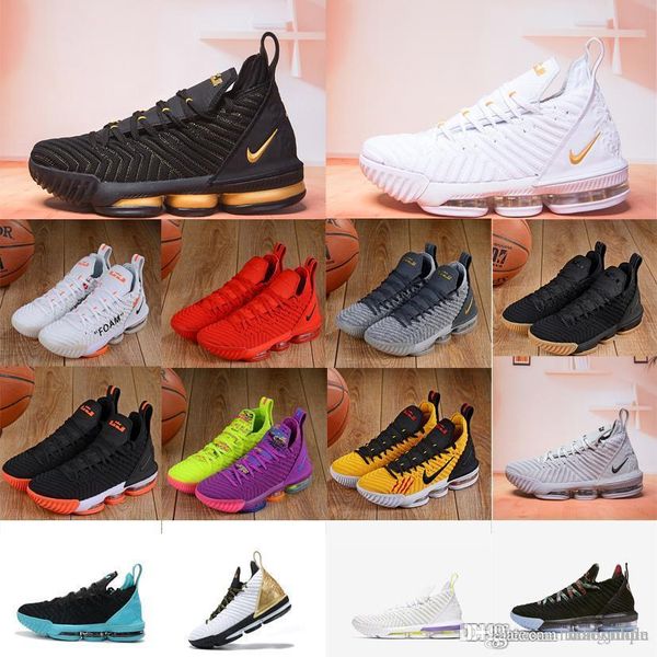 

new mens lebron 16 basketball shoes purple green all red orange yellow gold bruce lee youth kids lebrons xvi sneakers tennis with box