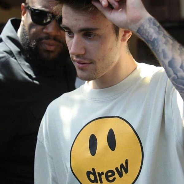 

19ss drew house face tee футболка justin bieber summer fashion street скейтборд дышащий повседневный top version hflstx482, White;black